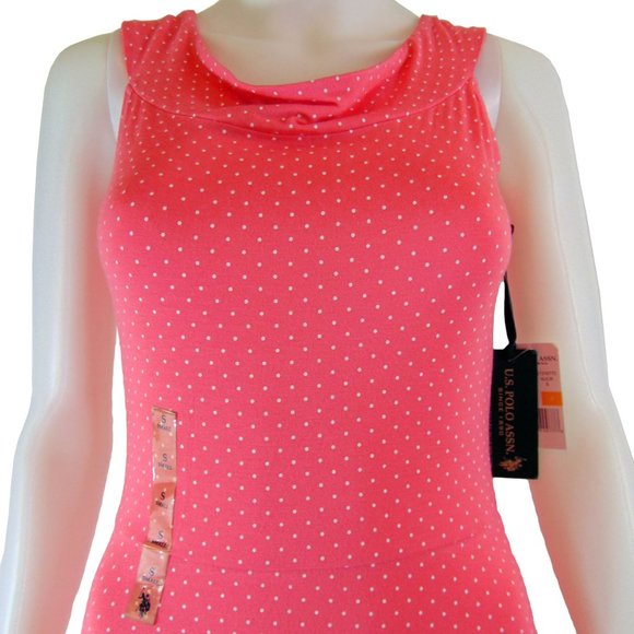 U.S. Polo Assn Pink Polka Dot Dress Size S (NEW) - Picture 3 of 4